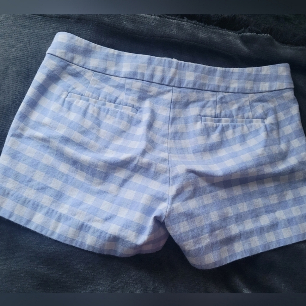 J.Crew Women's Plaid Stretch Cotton Shorts Blue & White 2 XS/S - Picture 10 of 16